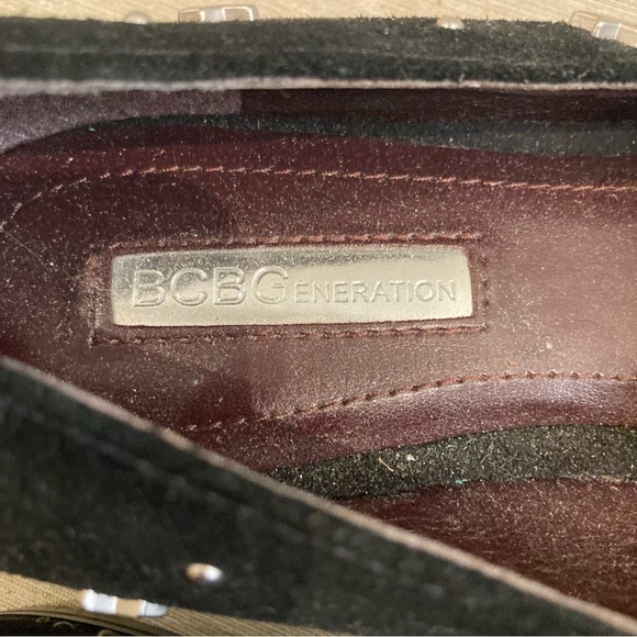 BCBGENERATION Sz 7  Nikkola Slip On Metal Studs Suede Slip On Pointy Toe Shoes - Picture 16 of 16